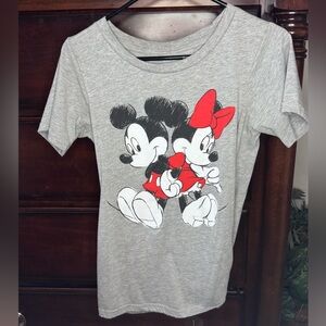 Disney Kids Gray Mickey and Minnie Shirt